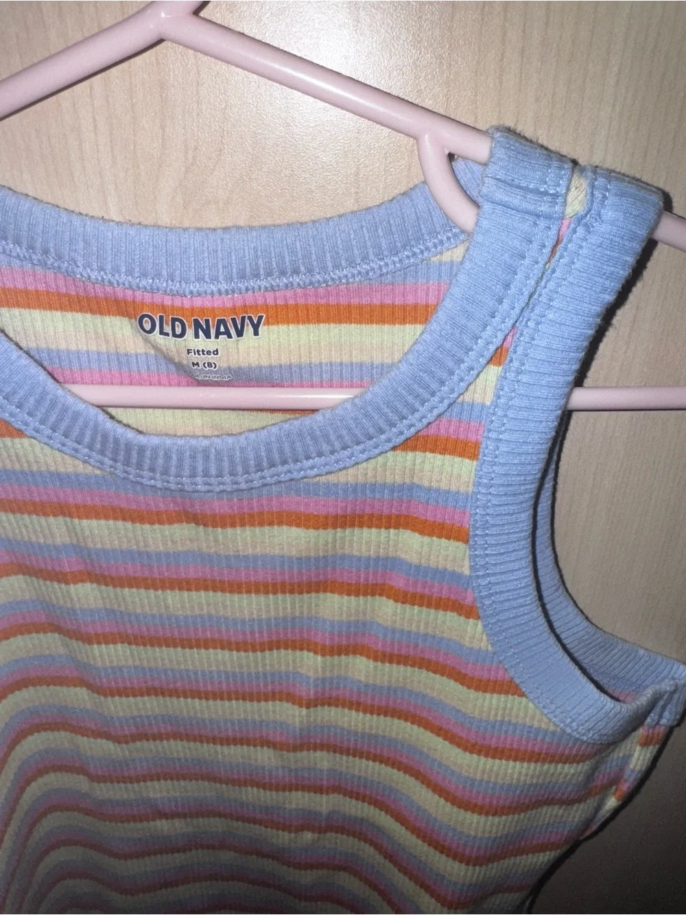 Old Navy Girls Multicolor Striped Ribbed Tank Top Size M 8 Fitted Y2K